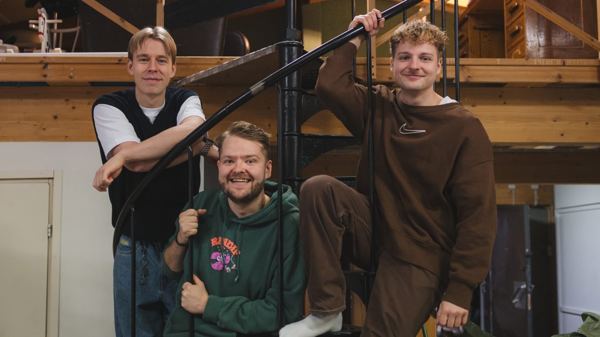 Cancel-elokuvan päähahmot: Weksi, Niko ja Santtu