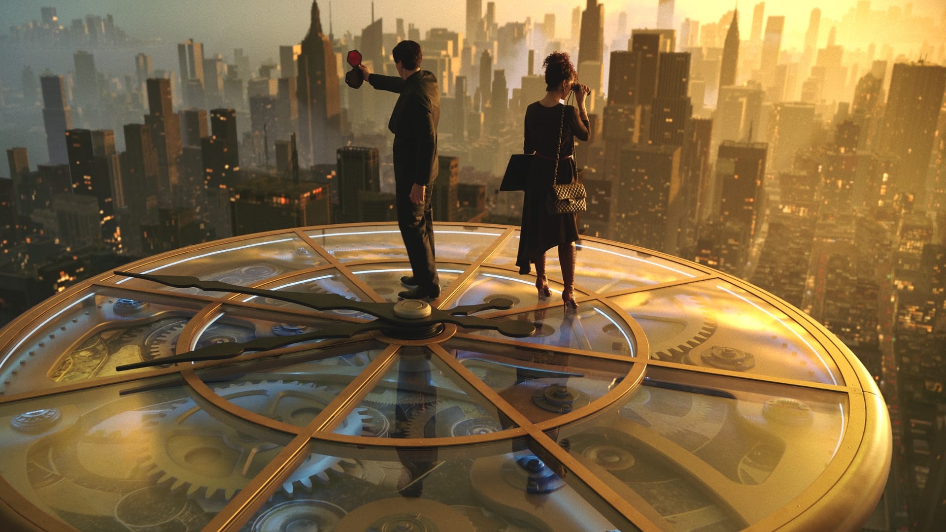 Megalopolis-elokuvan kuvakaappaus. Megalopolis muuttui sarjakuvaksi!