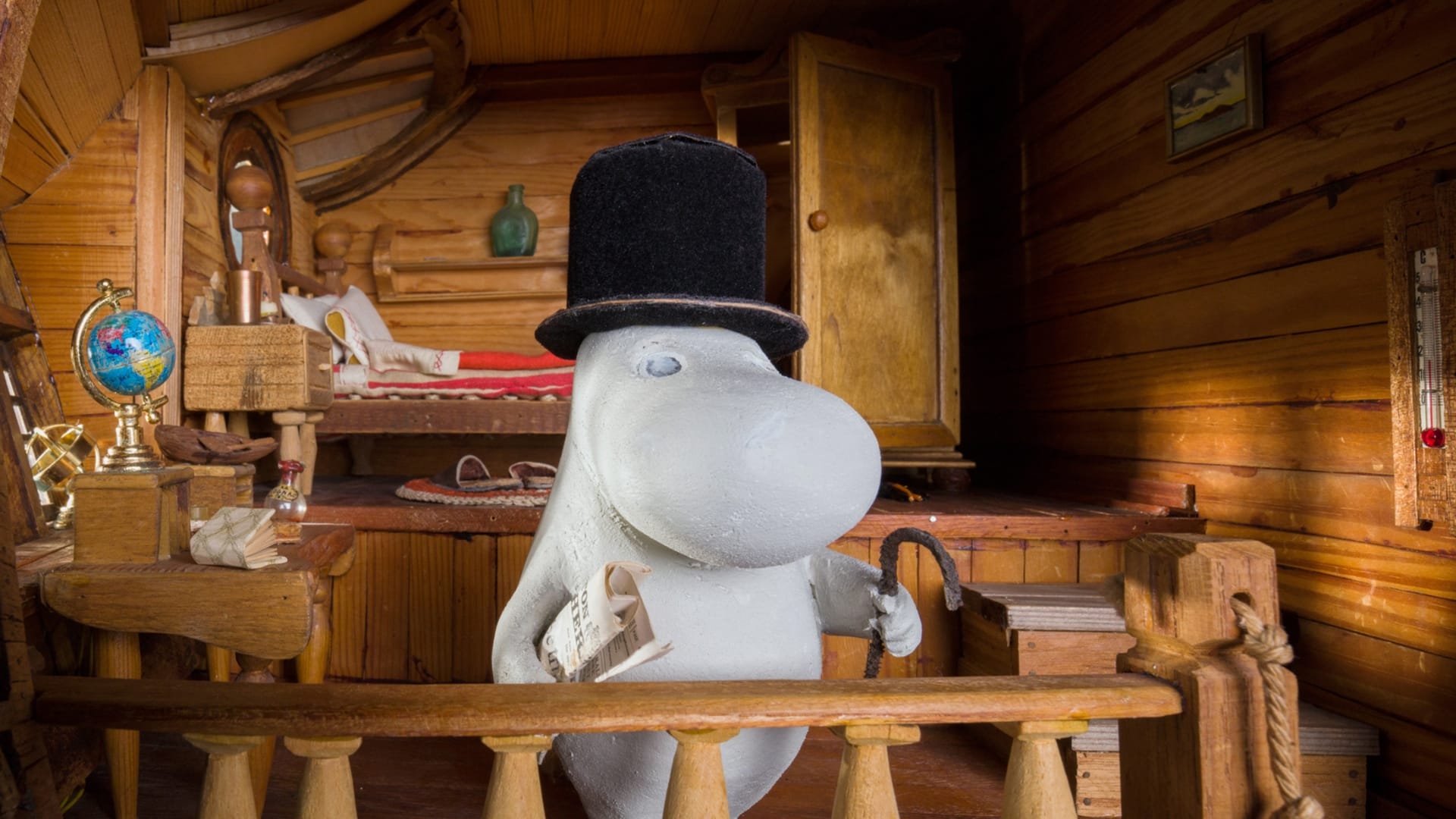 Muumipappa Muumitalossa. Tervetuloa Muumitaloon!