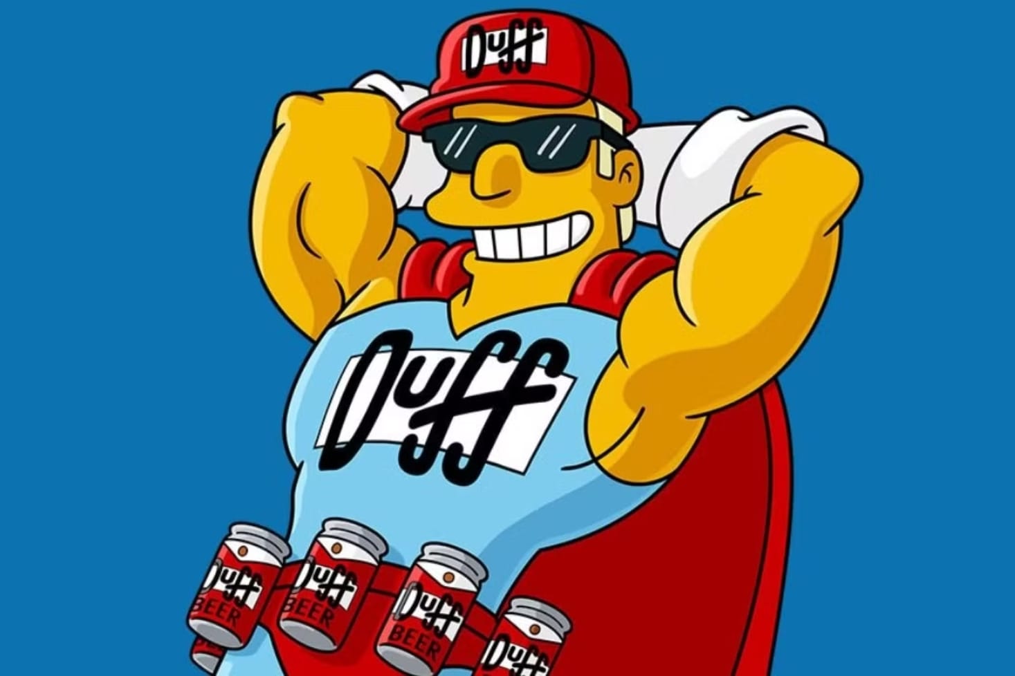 Duffman poseeraa kameralle