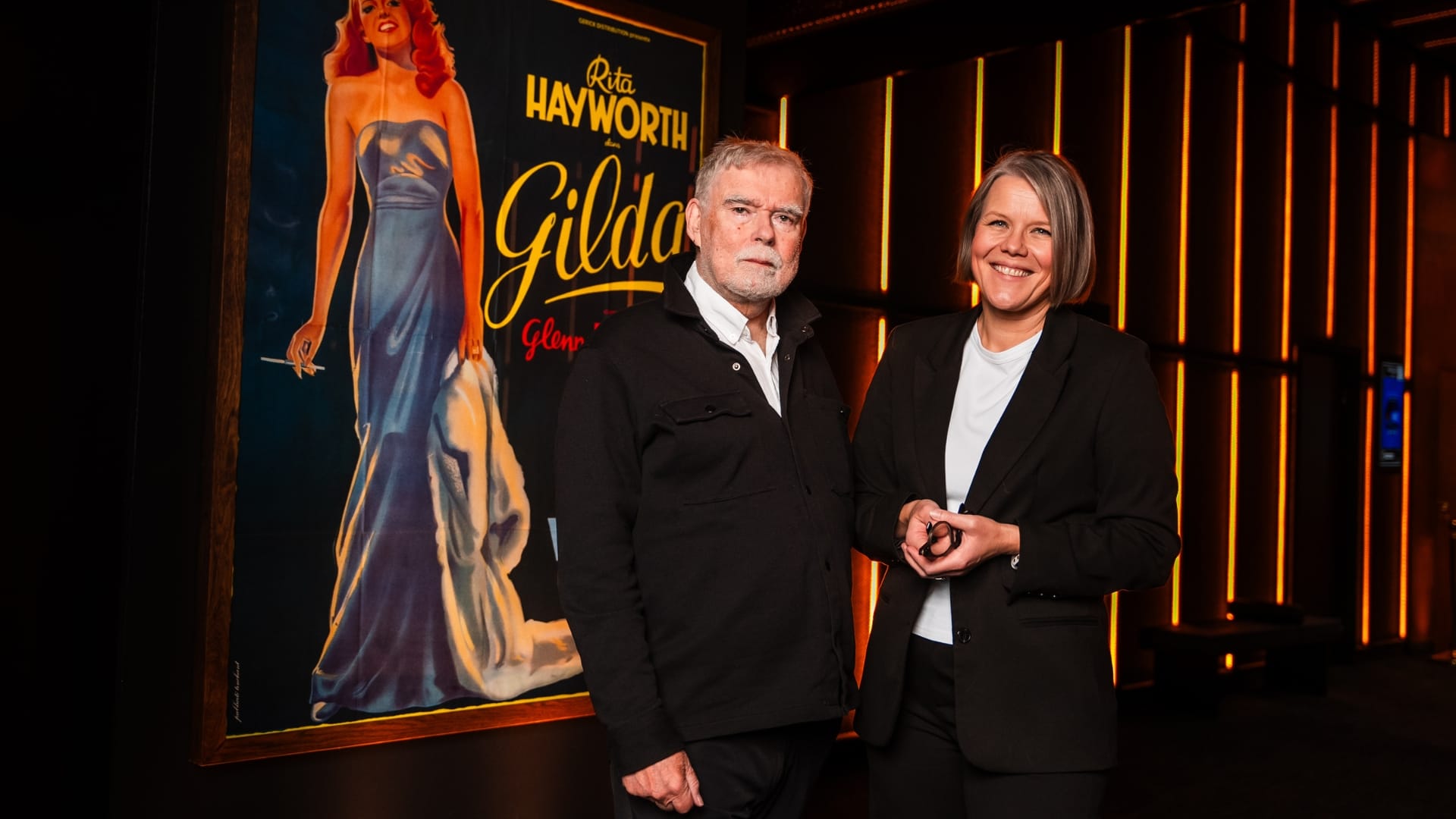 Ari Tolppanen ja Jenni Ukkonen. Elokuvateatteri Gilda avaa ovensa marraskuussa Helsingin Lasipalatsikorttelissa.