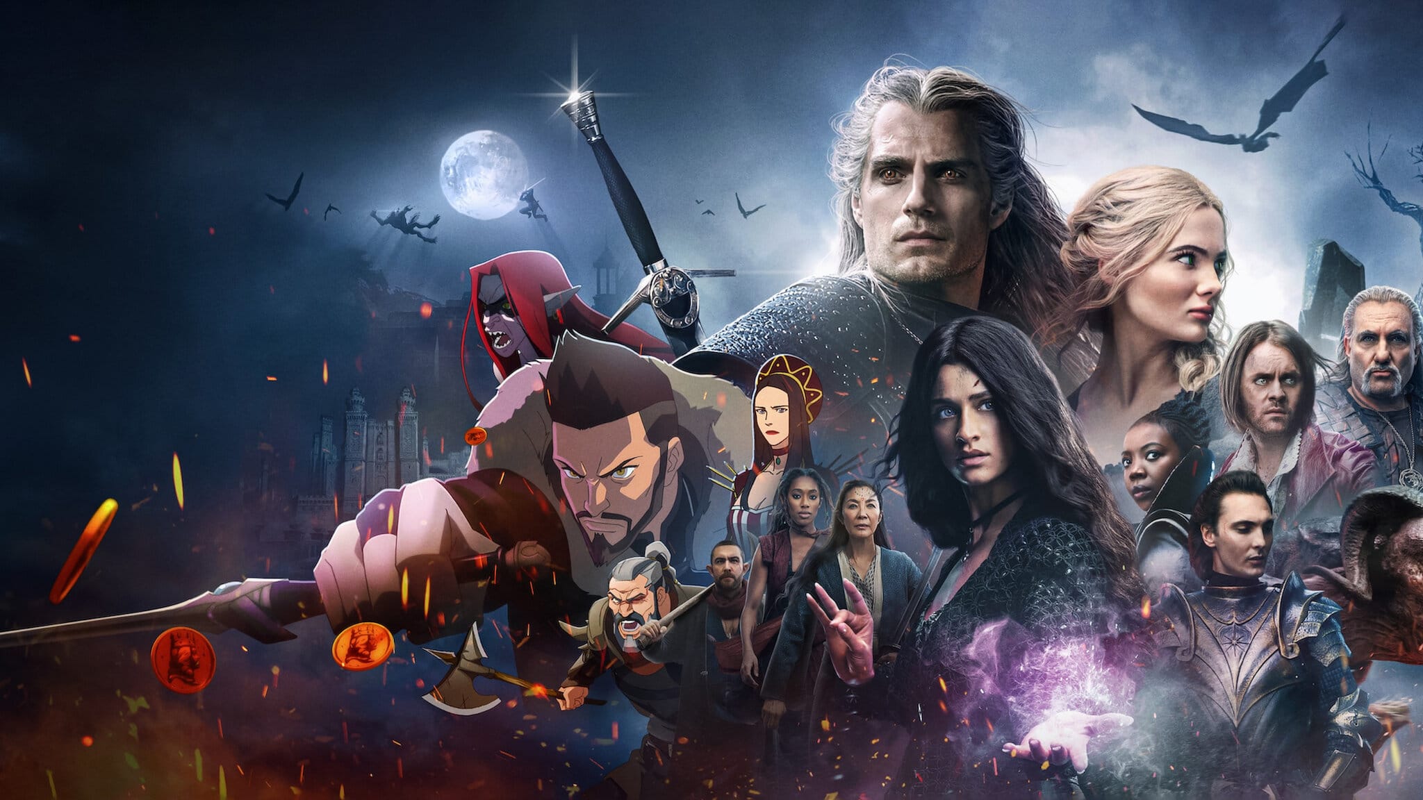 The Witcher -sarjan taustakuva Netflixissä.